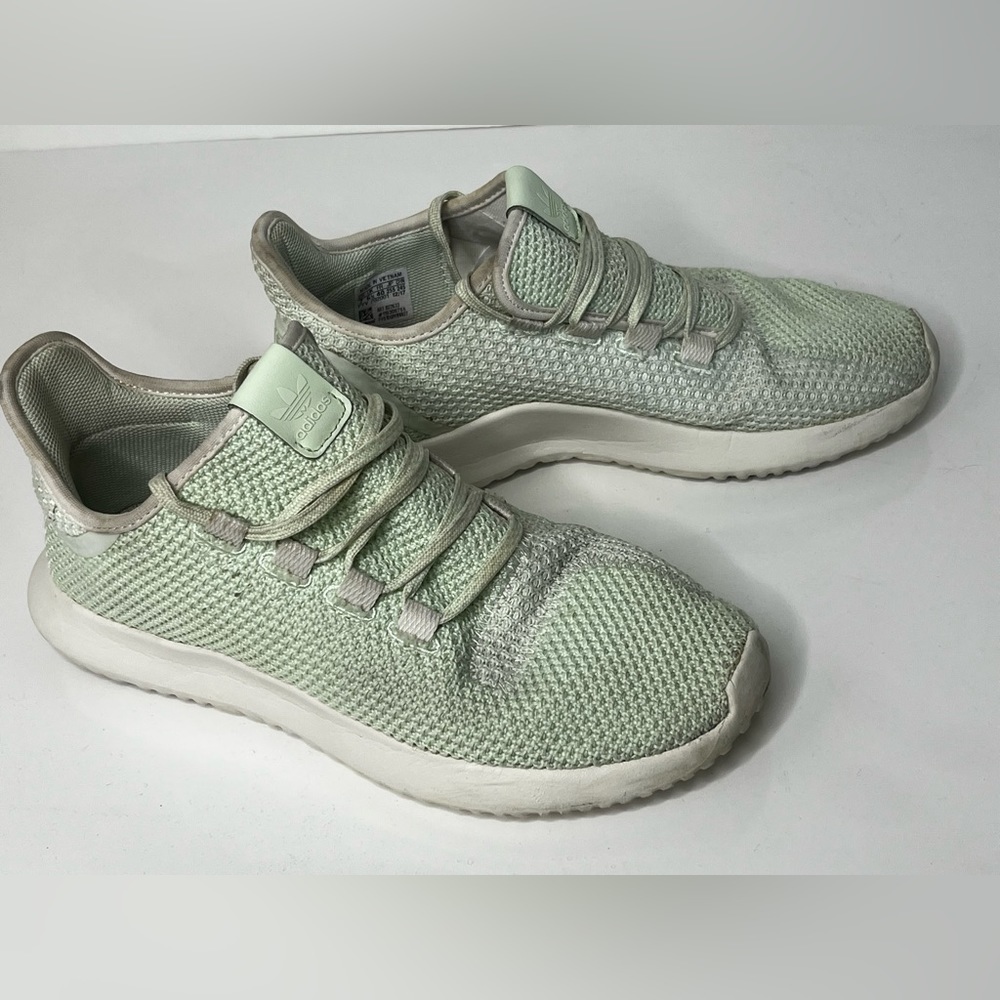 Adidas Ortholite Tubular Women's 7 Mint Green White Athletic Running Sneakers